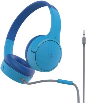 Belkin-SoundForm-Mini-Wired-On-Ear-Headphones-Blue on sale