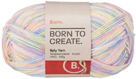 Born-8-Ply-Acrylic-Yarn-100g-Varigated-Pastel on sale