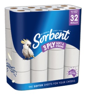 Sorbent+Silky+White+Toilet+Tissue+3+Ply+32+Pack