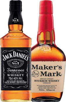 Jack+Daniel%26rsquo%3Bs+Old+No.+7+Whiskey+or+Maker%26rsquo%3Bs+Mark+Bourbon+700mL