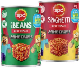 SPC+Baked+Beans+425g%2C+Spaghetti+or+Spag%E2%80%91A%E2%80%91Saurus+420g+Selected+Varieties