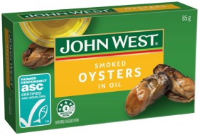 John+West+Smoked+Oysters+in+Oil+or+BBQ+Sauce+85g