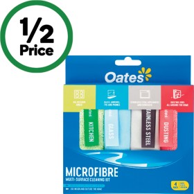 Oates+Microfibre+Cloth+Multi-Surface+Pk+4