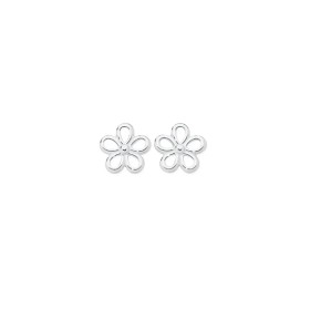 Sterling+Silver+Open+Flower+Stud+Earrings