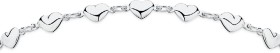 Italian+Sterling+Silver+17%2B3cm+Domed+Heart+Link+Bracelet