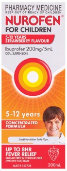 Nurofen-For-Children-5-12-Years-Pain-Fever-Relief-Strawberry-200ml on sale