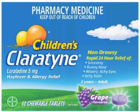 Claratyne-Childrens-Hayfever-Allergy-Relief-50-Chewable-Tablets on sale