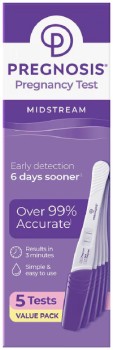 Pregnosis-Midstream-Early-Detection-Pregnancy-Test-5-Pack on sale