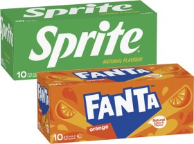 Fanta-or-Sprite-Soft-Drink-10x375mL on sale