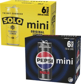 Pepsi+Max%2C+Solo+or+Schweppes+Soft+Drink+6x250mL