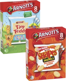 Arnotts-Tiny-Teddy-Biscuits-or-Shapes-Crackers-Multipacks-184g-200g on sale