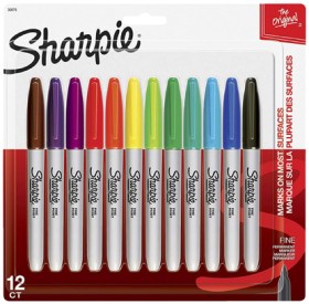 Sharpie+Markers+Fine+Tip+Assorted+12+Pack