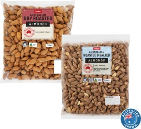 Coles+Australian+Dry+Roasted%2C+Natural+or+Roasted+%26amp%3B+Salted+Almonds+750g