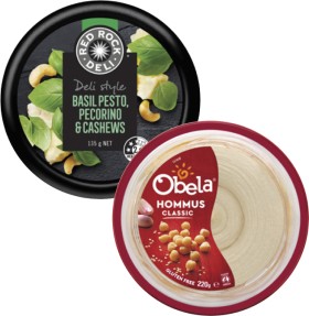 Red+Rock+Deli+Dip+130-135g+or+Obela+Garnished+Hommus+Dip+220g
