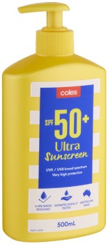 Coles+Ultra+Sunscreen+SPF50%2B+500mL%5E