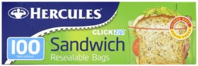 Hercules-ClickZip-Resealable-Sandwich-Bags-100-Pack on sale