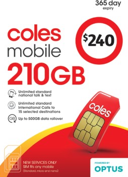 Coles-Mobile-240-Prepaid-SIM on sale