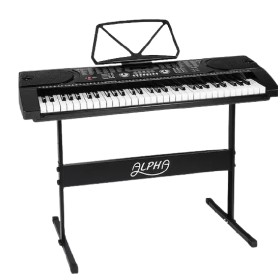 Alpha+61+Keys+Electronic+Piano+Keyboard+Digital+Electric%2C+Black