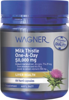 Wagner+Milk+Thistle+One+A+Day+50000mg+60+Capsules