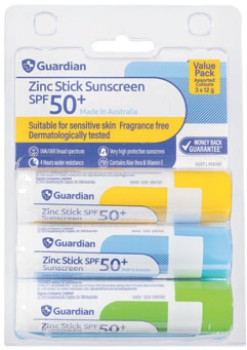 Guardian-Zinc-Stick-Sunscreen-SPF-50-3-x-12g on sale