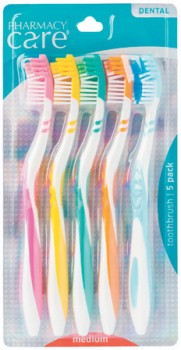 Pharmacy-Care-Toothbrush-Medium-5-Pack on sale