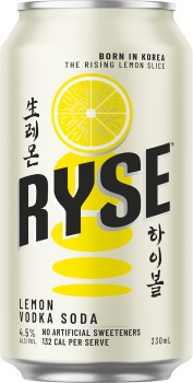 NEW+RYSE+Vodka+Lemon+Soda+Cans+330mL