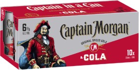 Captain+Morgan+Original+Spiced+Gold+%26amp%3B+Cola+10+Pack+Cans+375mL