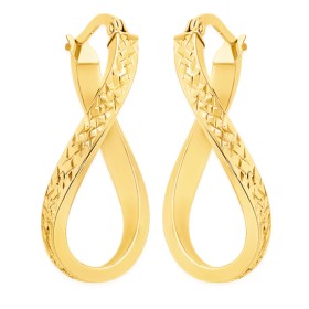 9ct-Gold-Diamond-Cut-Oval-Hoops on sale