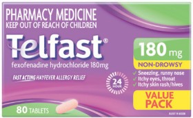 Telfast+Hayfever+Allergy+Relief+180mg+Value+Pack+80+Tablets