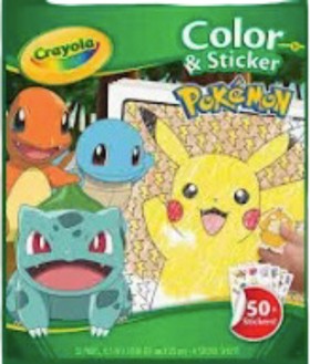 Crayola-Colour-Sticker-Book-Pokemon on sale