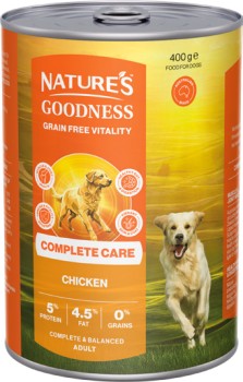 Natures-Goodness-Complete-Care-Grain-Free-Wet-Dog-Food-400g-Selected-Varieties on sale
