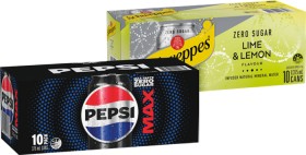 Pepsi-Solo-or-Schweppes-Infused-Natural-Mineral-Water-10x375mL-Selected-Varieties on sale