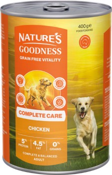 Natures-Goodness-Complete-Care-Grain-Free-Wet-Dog-Food-400g-Selected-Varieties on sale