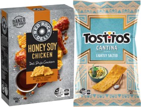 Tostitos+Tortilla+Chips+165%E2%80%91175g%2C+Red+Rock+Deli+Crackers+130%E2%80%91135g+or+Crostini+115g+Selected+Varieties