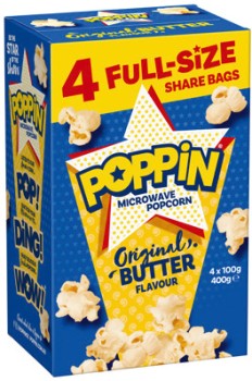 Poppin+Microwave+Popcorn+4x100g+Selected+Varieties