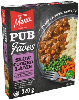 On-The-Menu-Pub-Faves-Frozen-Meal-320g-Selected-Varieties on sale
