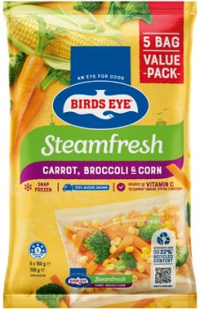 Birds-Eye-SteamFresh-Mixed-Vegetables-Value-Pack-5x150g-Selected-Varieties on sale