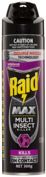 Raid+Max+Multi+Insect+Killer+Double+Nozzle+Spray+300g+Selected+Varieties