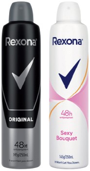 Rexona-Antiperspirant-Spray-250mL-Selected-Varieties on sale