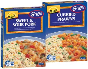 McCain+Griff%26rsquo%3Bs+Curried+Prawns+or+Sweet+%26amp%3B+Sour+Pork+with+Rice+Frozen+Meal+400g