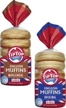 Tip-Top-English-Muffins-6-Pack-400g on sale