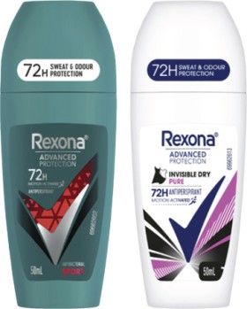 Rexona-Advanced-72hr-Roll-On-Deodorant-50mL on sale
