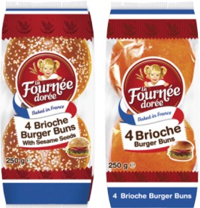 La-Fournee-Doree-Brioche-Buns-4-Pack-250g on sale