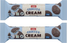 NEW-Coles-Cookies-Cream-Biscuits-140g on sale
