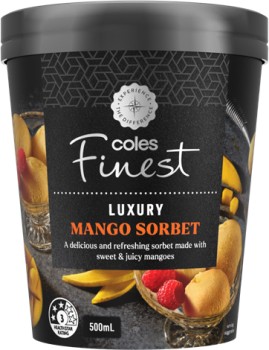 Coles-Finest-Luxury-Mango-Sorbet-Tub-500mL on sale