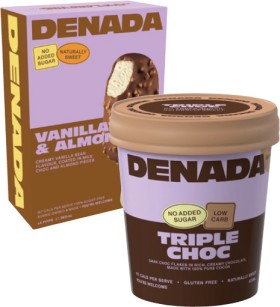 Denada+No+Added+Sugar+Frozen+Dessert+Sticks+4+Pack+360mL+or+Tub+473mL