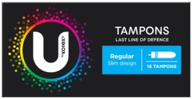 U-By-Kotex-Regular-Tampons-16-Pack on sale