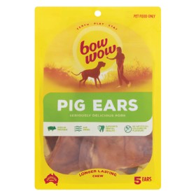 Bow-Wow-Pig-Ears-Dog-Treats-Pk-5 on sale
