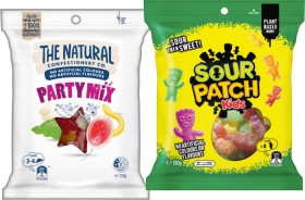 The-Natural-Confectionery-Co-130230g-Sour-Patch-Kids-Bag-190g-or-Pascall-Lollies-150300g-Selected-Varieties on sale