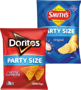 Doritos+Corn+Chips%2C+Smith%26rsquo%3Bs+Crinkle+Cut+380g+or+Red+Rock+Deli+Chips+Party+Size+290g+Selected+Varieties